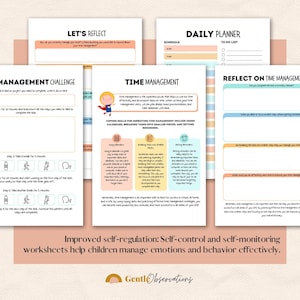 Kids Time Management Worksheets, ADHD Worksheets, ADHD Planner, Executive Functioning Skills, Social-Emotional Learning, School Counselor image 3