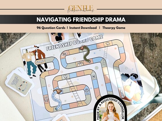 Social Skills Friendship Board Game for Kids, SEL, Assertive Communication, Conflict Resolution, Group Therapy Game, Healthy Relationships
