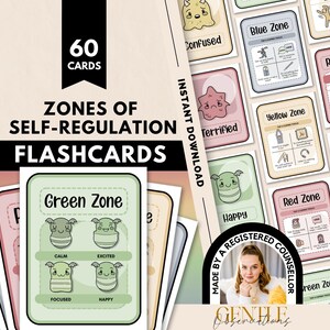 Tarjetas de habilidades de afrontamiento de zonas de regulación, regulación emocional, recursos de orientación escolar, estrategias de calma, habilidades sociales, afrontamiento de la ansiedad