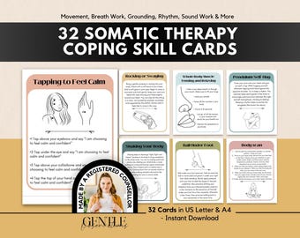 Somatic Therapy Cards: Nervous System Coping Skills (Instant Download)