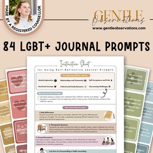 LGBTQ+-tijdschriftaanwijzingen, groepstherapie-discussiekaarten, LGBTQ+-vragenkaarten, LGBTQ+-activiteit, inclusief groepstherapie-activiteit voor tieners