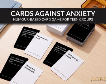 Cards Against Anxiety Game for Teens, Funny Coping Skills Card Game, SEL Icebreaker for School Counselors, Printable PDF