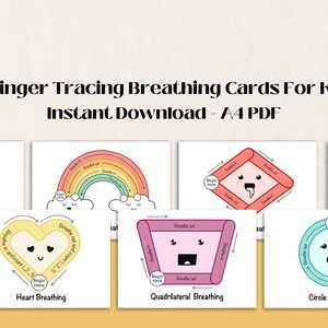 Finger Tracing Mindfulness Coping Skill Breathing Cards for Kids Calm ...