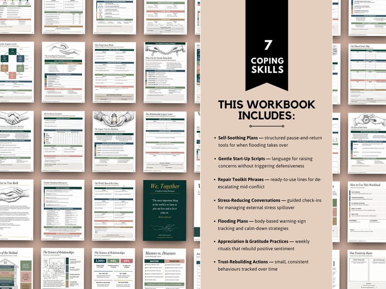 Gottman Method Couples Therapy Workbook, Relationship Counseling Printable, Marriage Communication and Conflict Resolution Tool image 12