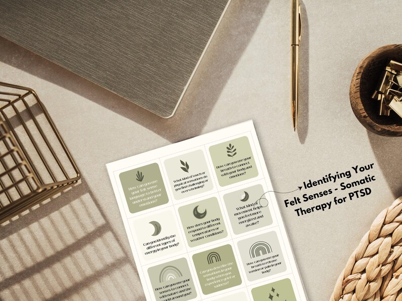 Somatic Awareness Journal Prompts, PTSD Therapy Cards (Digital Download) image 4