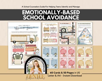 Emotionally Based School Avoidance Worksheets & Assessments, School Anxiety Worksheets, Classroom Management, Social Skills, Avoidance Cycle