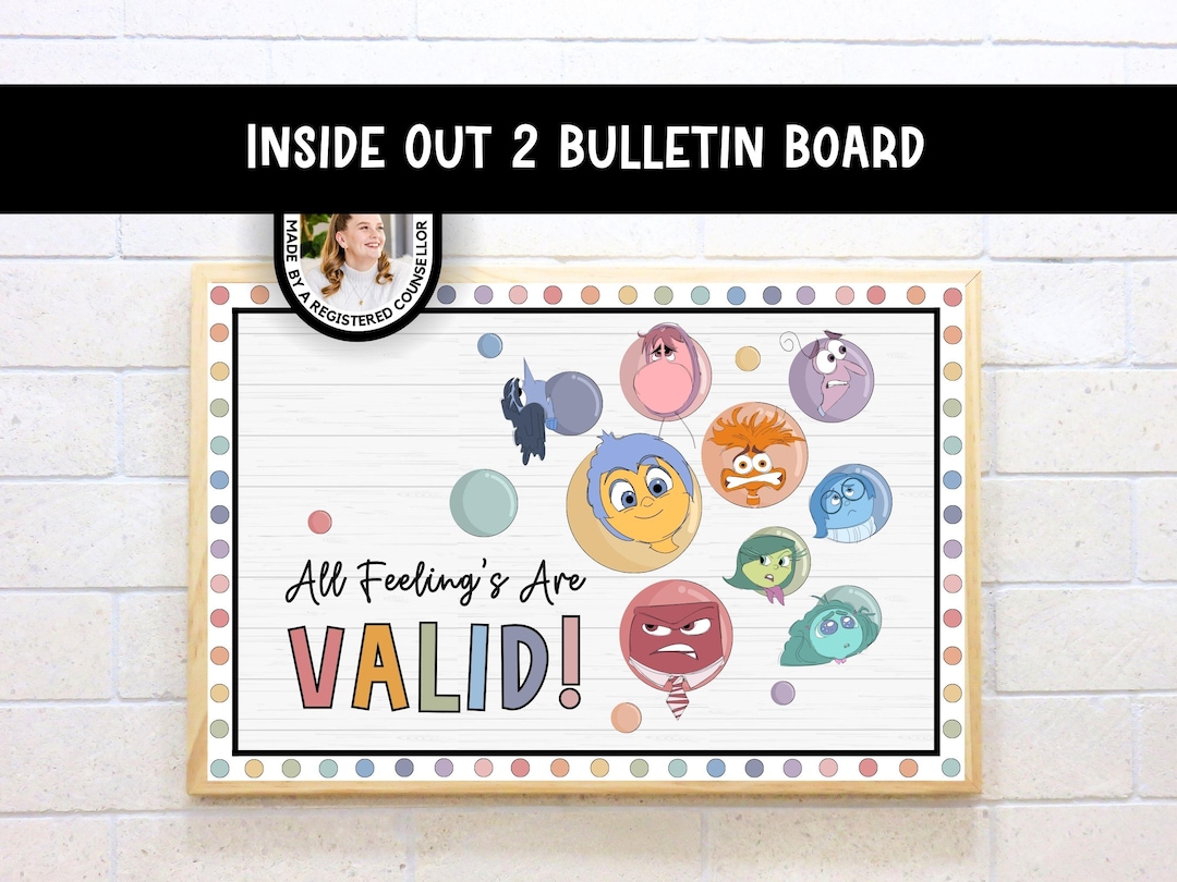 Inside Out 2 Bulletin Board Kit for School Counselors, Classroom ...