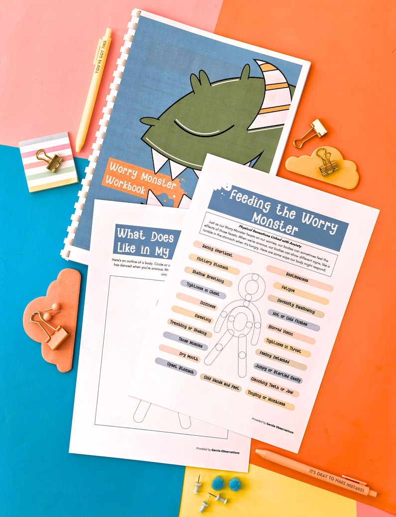 Cuaderno de ejercicios para la ansiedad infantil "El Monstruo de la Preocupación", Cuaderno de ejercicios para la ansiedad infantil en el ámbito de la orientación escolar, Habilidades para afrontar la ansiedad infantil en rincones tranquilos. imagen 11
