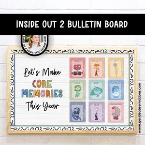 Inside Out 2 Bulletin Board Kit for School Counselors, Classroom Bulletin Board Decor, Social Emotional Learning, Coping Skills Therapy Tool