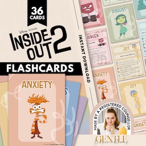 Inside Out 2 Flashcard per la terapia delle abilità di coping per bambini, carte sulla regolazione emotiva e sulla consapevolezza di sé, carte con le parole per esprimere le mie emozioni, sentimenti