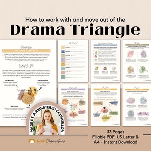 The Drama Triangle Workbook for Relationship Couples Counseling, Relationship Worksheets for Couples Therapy & Mental Health Professionals