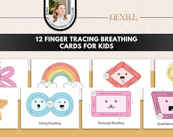 Finger Tracing Breathing Cards for Kids, Calm Down Corner (PDF)