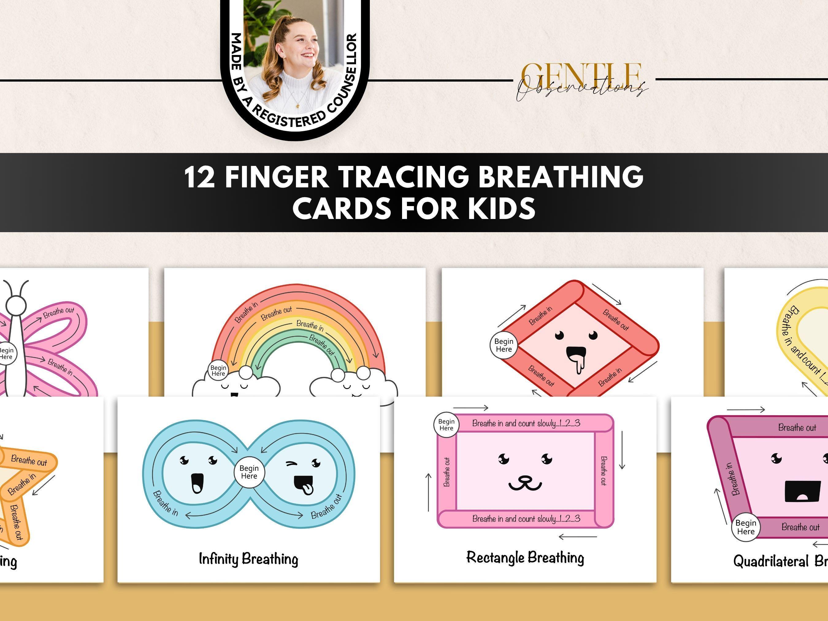 Finger Tracing Mindfulness Coping Skill Breathing Cards for Kids Calm ...