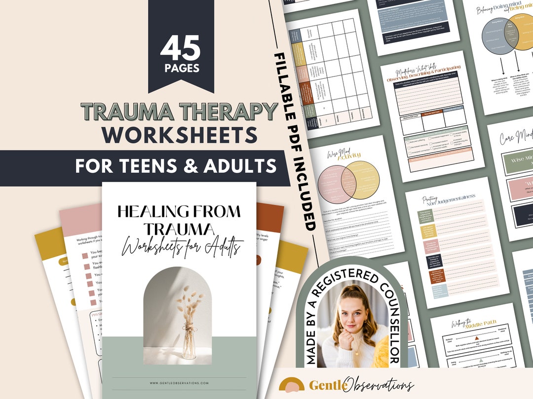 Trauma Therapy Worksheets PTSD Workbook Anxiety Relief - Etsy
