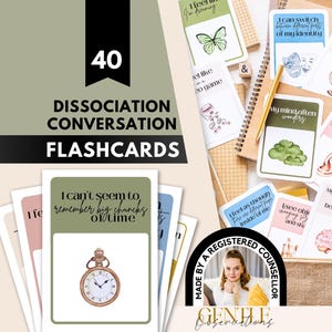 Dissociation Conversation Cards PTSD Therapy Cards, Dissociative Identity Disorder DID Trauma Therapy, Dissociative Experiences Cards, EMDR image 1