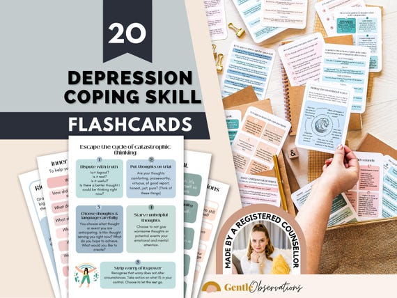 Depression Coping Skill Cards, Inner Child Healing, Cognitive Distortions, Shame Coping Skills, Perfectionism Journal, CBT Anxiety Skills
