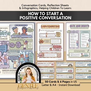 How to Start a Positive Conversation, Social Skills Activities, Conversation Starters, School Counseling Tool, Group Therapy Worksheets, SEL