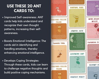Automatic Negative Thoughts Cards for Kids, Cognitive Distortion