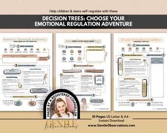 Decision Trees: Emotional Regulation Game for Teens and Children, Art Therapy Worksheets, Coping Skills, Mindfulness, Identifying Emotions