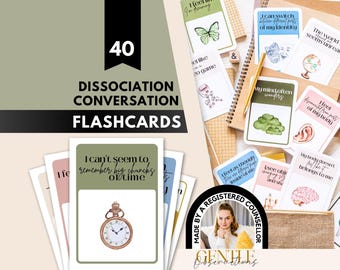 Dissociation Conversation Cards PTSD Therapy Cards, Dissociative Identity Disorder DID Trauma Therapy, Dissociative Experiences Cards, EMDR