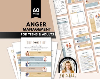 Manual de control de la ira para adolescentes y adultos, hojas de trabajo para afrontar la ira y regular las emociones, superar la ira y desarrollar la autoconciencia.
