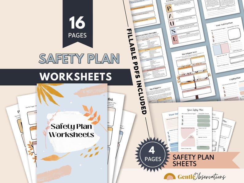 Trauma Therapy Worksheets Bundle, PTSD, Coping Skills (Digital Download) image 9
