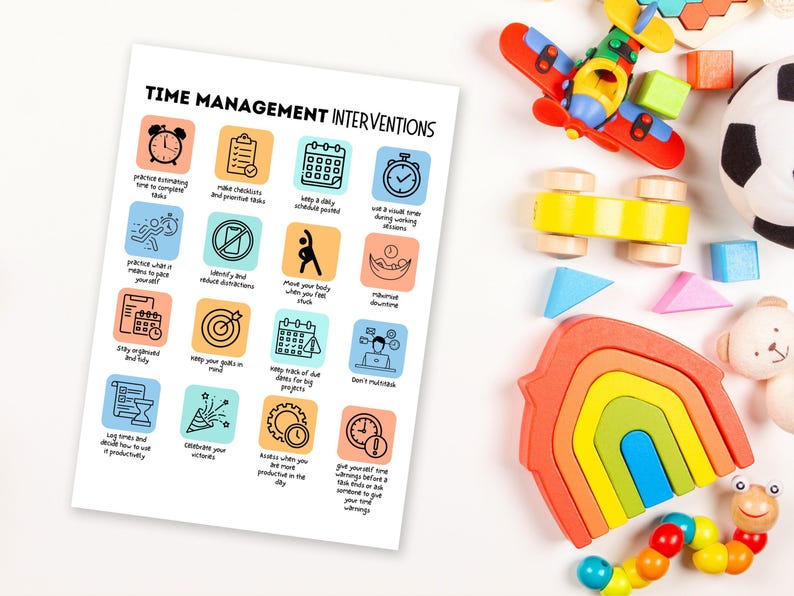 Kids Time Management Worksheets, ADHD Worksheets, ADHD Planner, Executive Functioning Skills, Social-Emotional Learning, School Counselor image 4