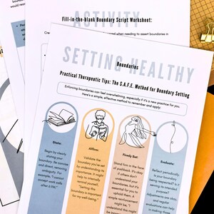 Boundaries Workbook for Teens & Adults, Mental Health Self-Care Book, Couples Counseling Sheets, Boundary Setting Statements and Scripts image 2