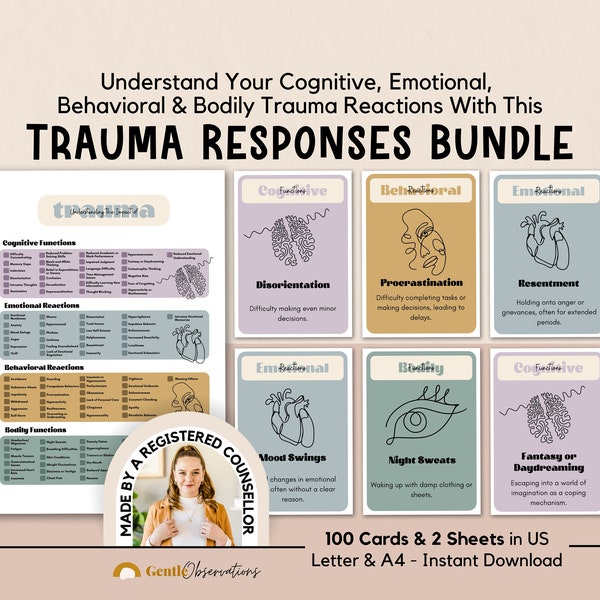 Common Trauma Reactions Checklist and Card Deck, Cognitive Functioning, Emotional Regulation, Somatic Therapy, Crisis and Trauma Counseling