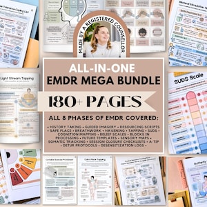 EMDR Bundle For Therapists, 8 Phase EMDR Workbook, EMDR Sheets, Guides & Scripts,  emdr Therapy Office Forms, emdr Counseling Tools, Tapping