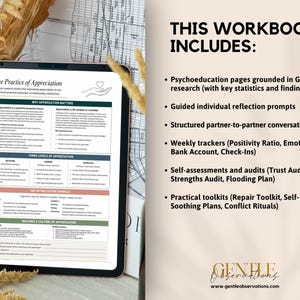 Gottman Method Couples Therapy Workbook, Relationship Counseling Printable, Marriage Communication and Conflict Resolution Tool image 9