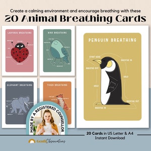 Cartões de respiração consciente com rastreamento de dedos para crianças, cantos calmos e conselheiro escolar, regulação emocional, ferramentas de terapia para habilidades de enfrentamento infantil