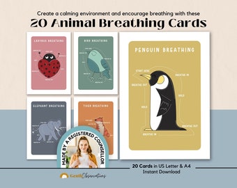 Finger-Tracing Mindfulness Breathing Cards for Kids Calming Corners & School Counselor Emotional Regulation Kids Coping Skills Therapy Tool