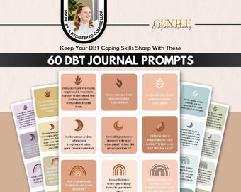 DBT Journal Prompts, Emotional Regulation, Mindfulness (Digital Download)