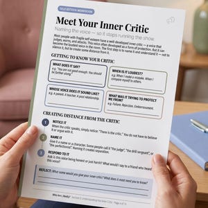 Who Am I, Really? Self-Esteem Workbook | Inner Critic, Values, Identity | Anxiety, Depression | Therapist Tools | Printable PDF image 5