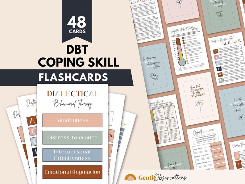 DBT Therapy Mega Bundle, Worksheets, Flashcards, Journal (Digital Download) image 6