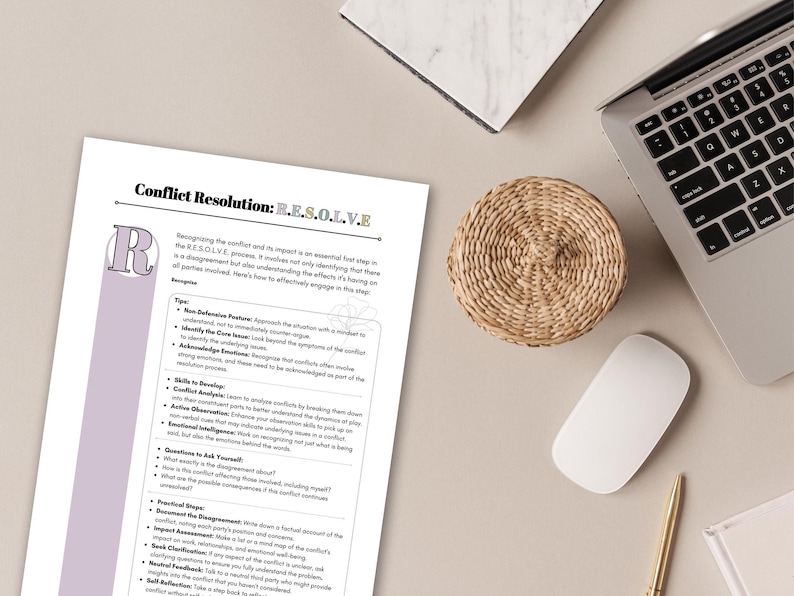 Conflict Resolution Psychoeducational Sheets and Coping Skills for Managing Difficult Conversations, Relationship Worksheets, Couples Sheets image 2