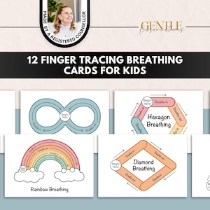 Tarjetas para trazar con los dedos: Respiración consciente para niños