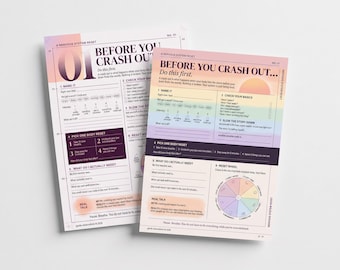 Before You Crash Out Worksheet for Teens, Coping Skill Page, Anger and Anxiety Reset, Sunrise Design, School Counselor Printable