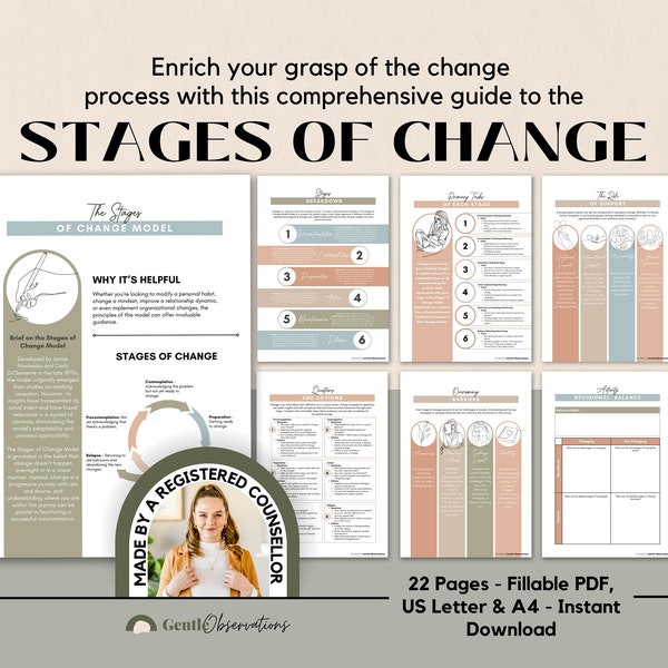 Stages of Change: Transtheoretical Model, Behavioral Change Workbook, Addictions Counseling, Solution-Focused & Motivational Interviewing