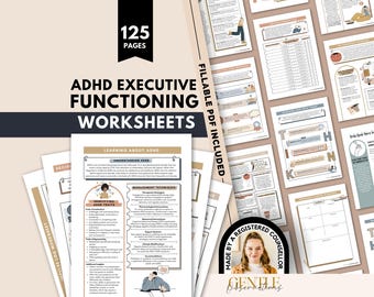 Manual de funcionamiento ejecutivo para adultos y adolescentes con TDAH, planificador y hojas de trabajo para el TDAH, organización, procrastinación y control emocional.