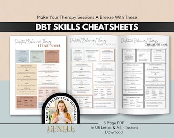 DBT Fähigkeiten, Spickzettel, Emotionale Regulation, Distress Tolerance (PDF)