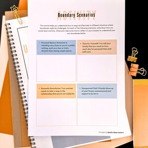 Boundaries Workbook for Teens & Adults, Mental Health Self-Care Book, Couples Counseling Sheets, Boundary Setting Statements and Scripts image 7