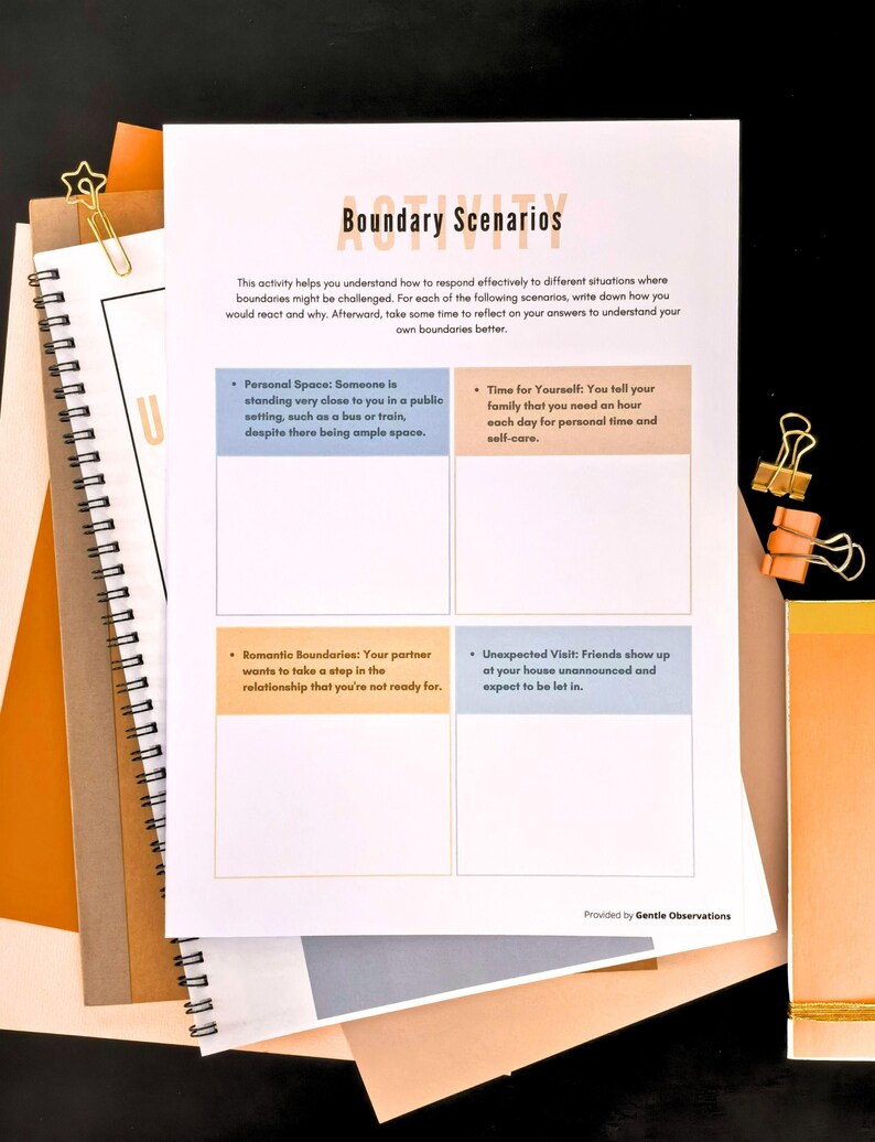 Boundaries Workbook for Teens & Adults, Mental Health Self-Care Book, Couples Counseling Sheets, Boundary Setting Statements and Scripts image 7