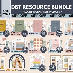 DBT Therapy Mega Bundle, Worksheets, Flashcards, Journal (Digital Download) image 3