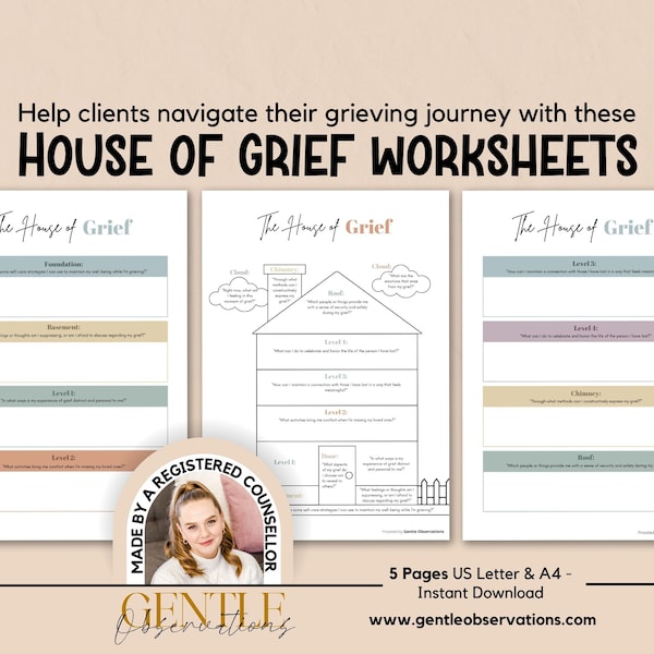 Grief Worksheets for Adults Etsy