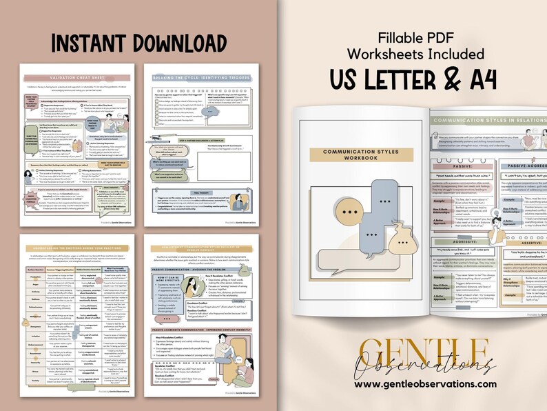 Couples Therapy Workbook: Communication Styles, Boundary Setting - Digital Download image 15