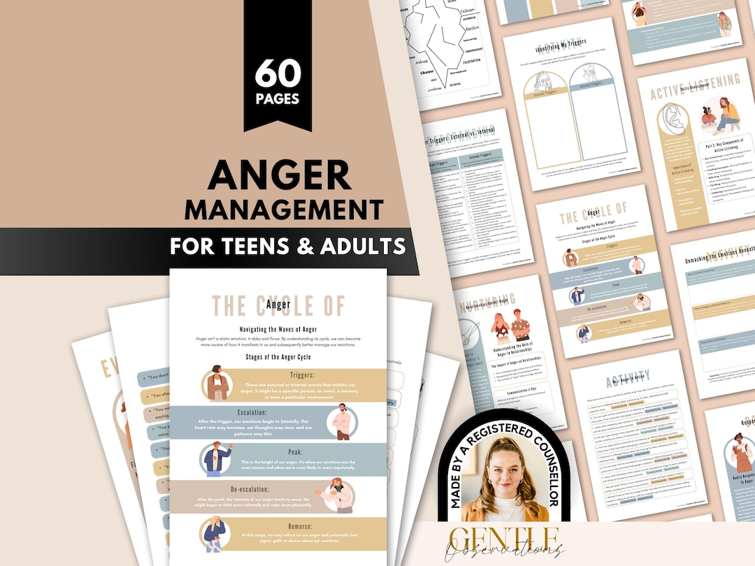Anger Management Workbook for Teens and Adults, Anger Coping Skill ...