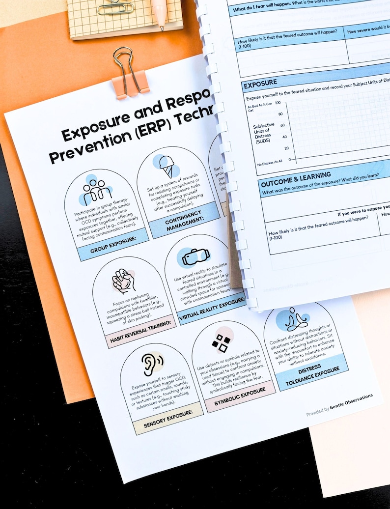 OCD Workbook, CBT Worksheets, Exposure Therapy Tools (Digital Download) image 11