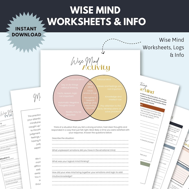 Werkbladen DGT-mindfulness, BPS-angstverlichting, therapiedagboek (invulbare pdf) afbeelding 4